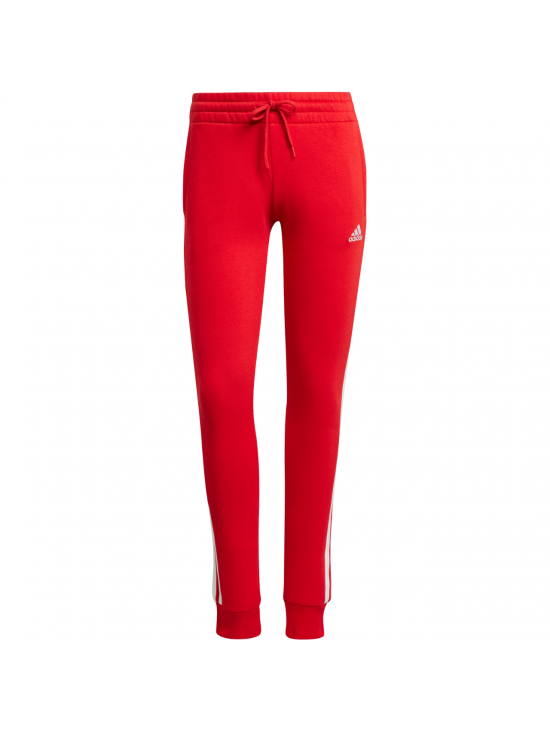 Dámske fleecové nohavice - tepláky  adidas Essentials s 3 prúžkami červené IY1719